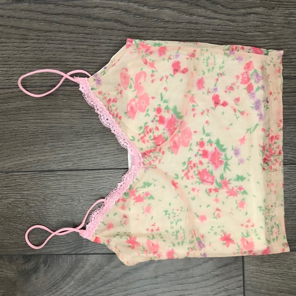 Floral lace cropped camisole (handmade on Etsy) - Picture 4 of 8